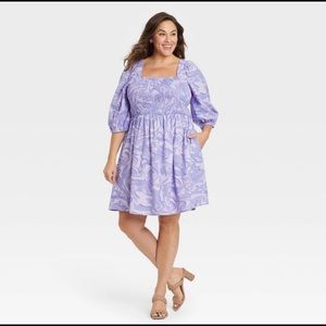 Purple Smocked Dress